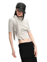 Scarf Sleeve Knit Top
