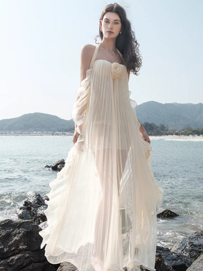 Thessa Mesh Halter Dress