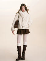 Detachable Scarf Plush Jacket