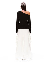 Asymmetrical Draped Lyocell Tee