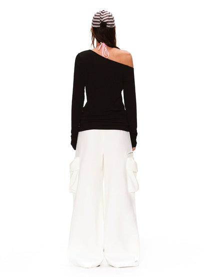 Asymmetrical Draped Lyocell Tee