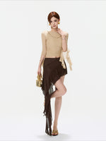 Asymmetric Ruffle Mini Skirt