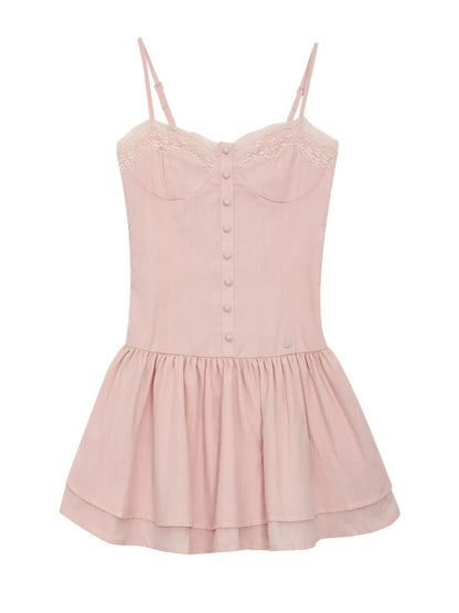 Pink Lace Cami Mini Dress