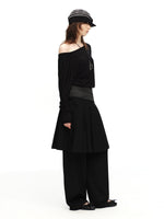 Pleated Skirt Pants