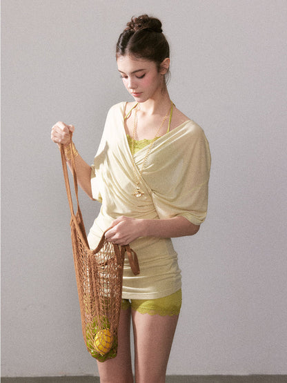 Lyocell Sun-protection Knit Short-Sleeve T-shirt
