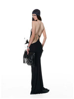 Cross-Back Halter Maxi Dress