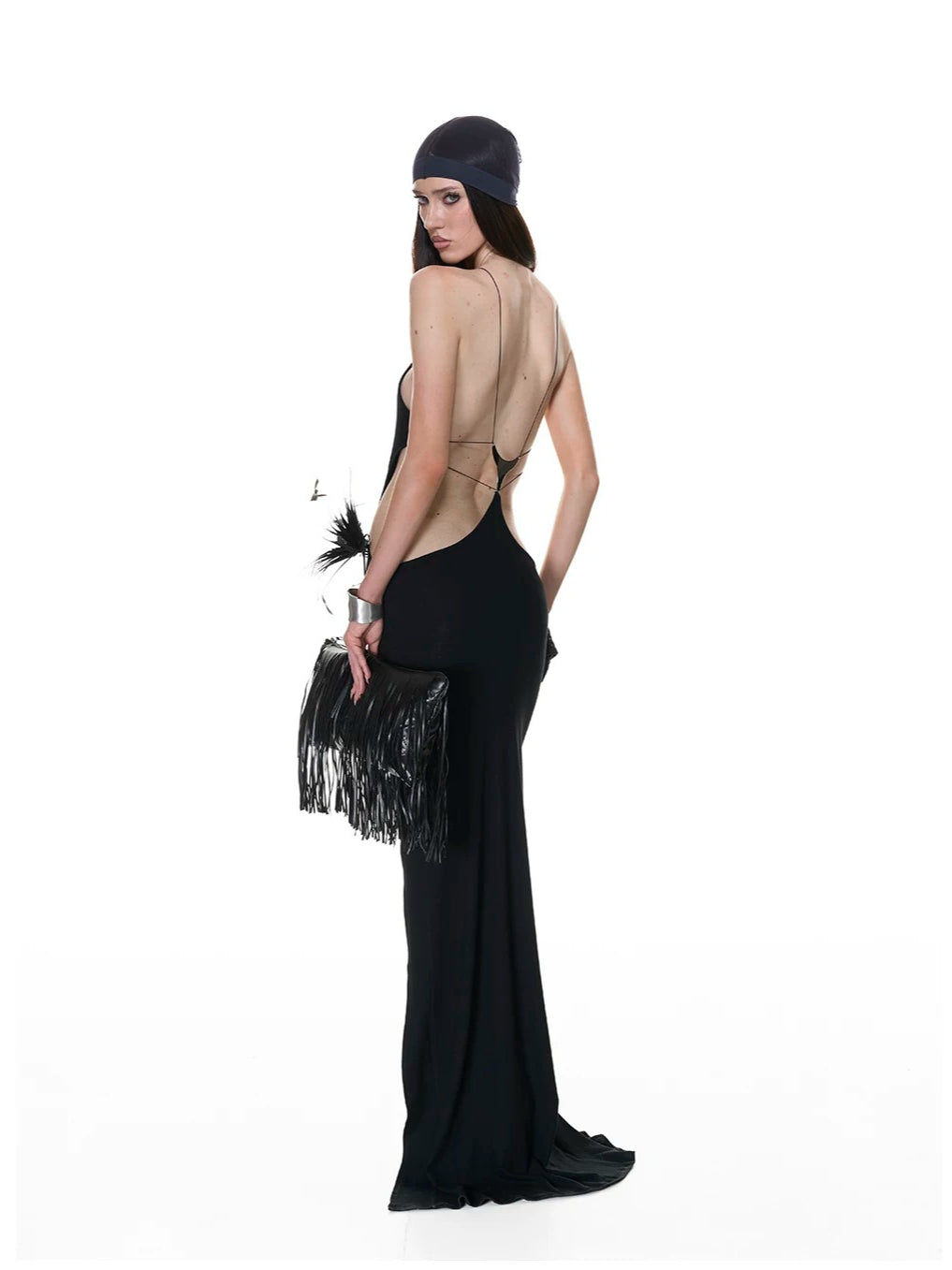 Cross-Back Halter Maxi Dress