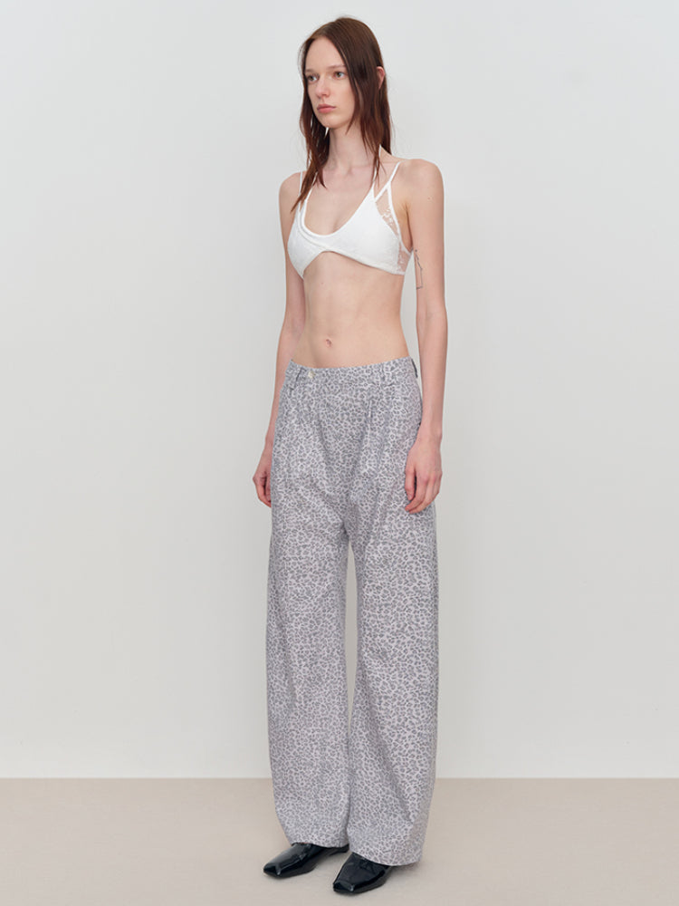 Low-Rise Drop-Crotch Loose Wide-Leg Pants