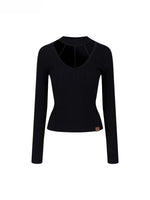 Choker Neck Halter Slim-Fit Knit Top