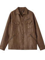 Multi-Pocket Suede Jacket