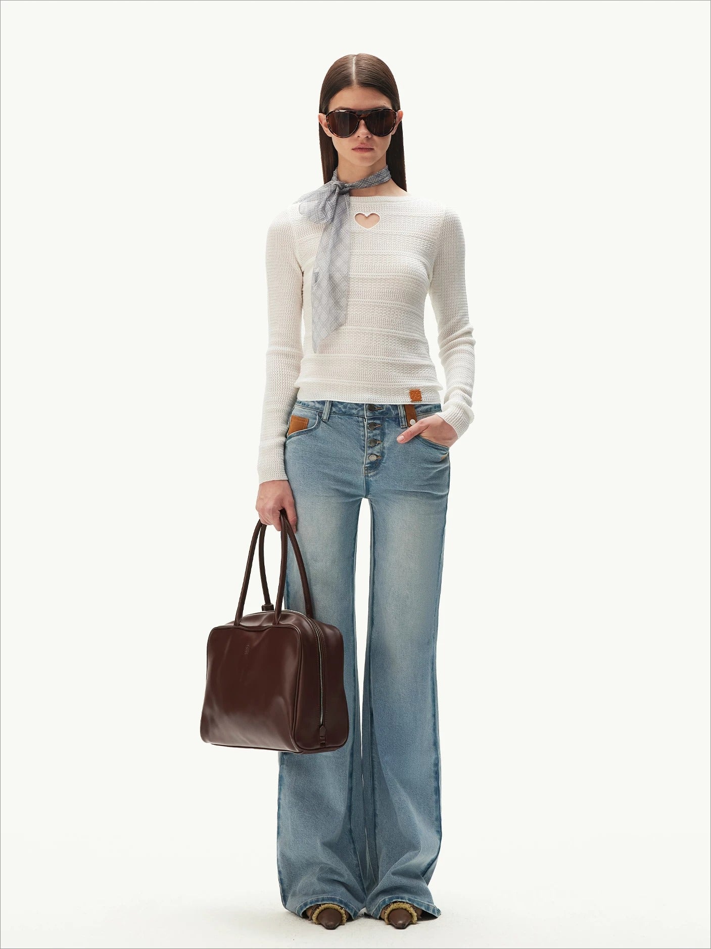 ＋5CM N4 Suede Straight Jeans