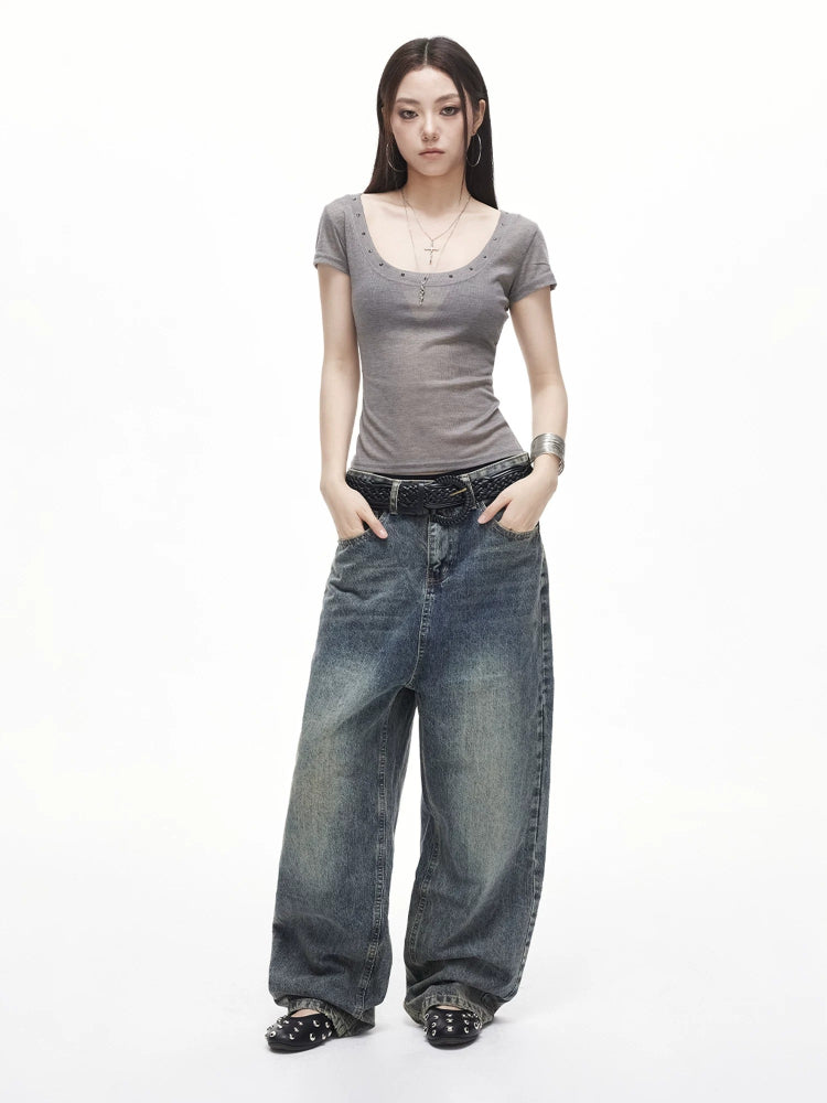 Rivet V Neck Tee