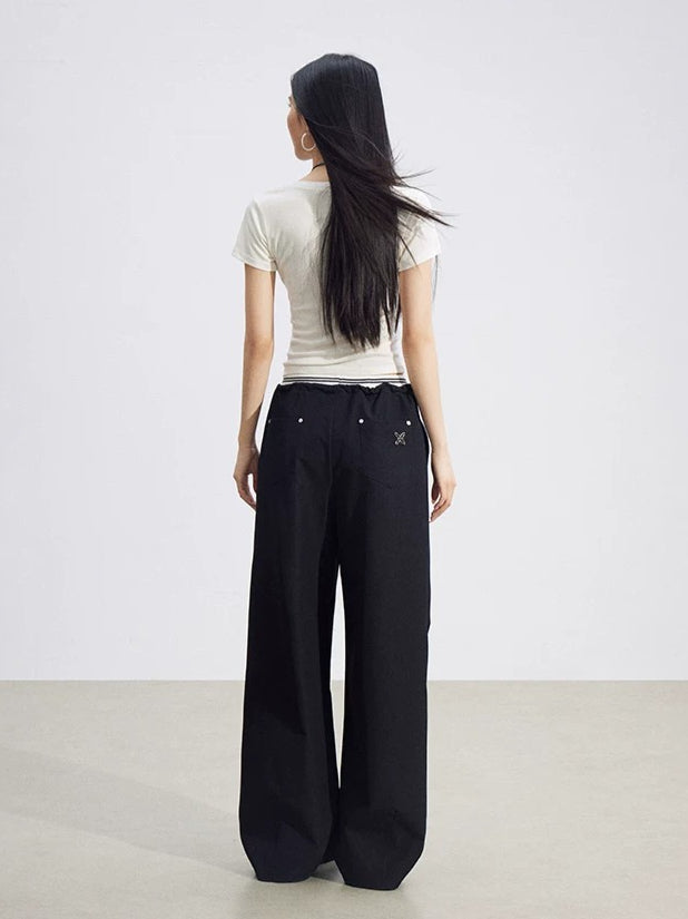 Layered Contrast Cargo Pants