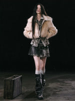 Detachable Hem Faux Fur Jacket
