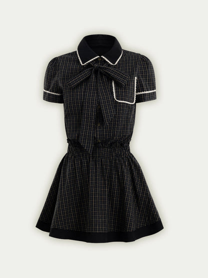 Bow Tie Plaid Dress