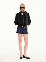 Linen Blend Cropped Utility Jacket