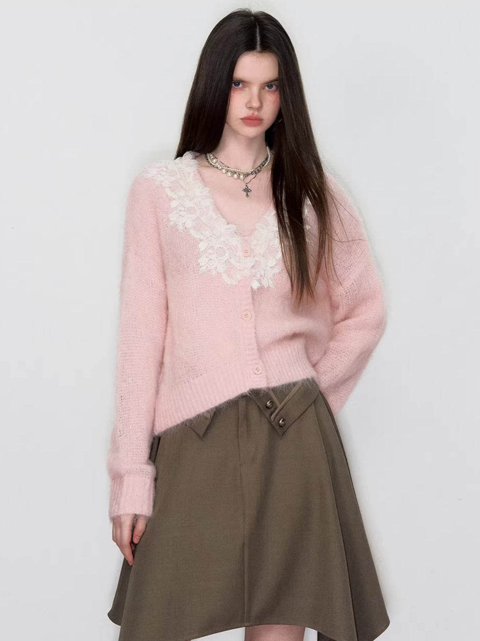 Khaki Asymmetrical A-Line Mini Skirt