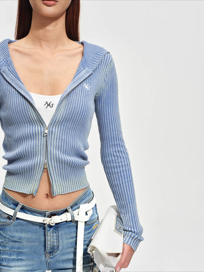 Equestrian Washed Cotton Knit Cardigan