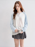 Raglan Henley Long Sleeve Top