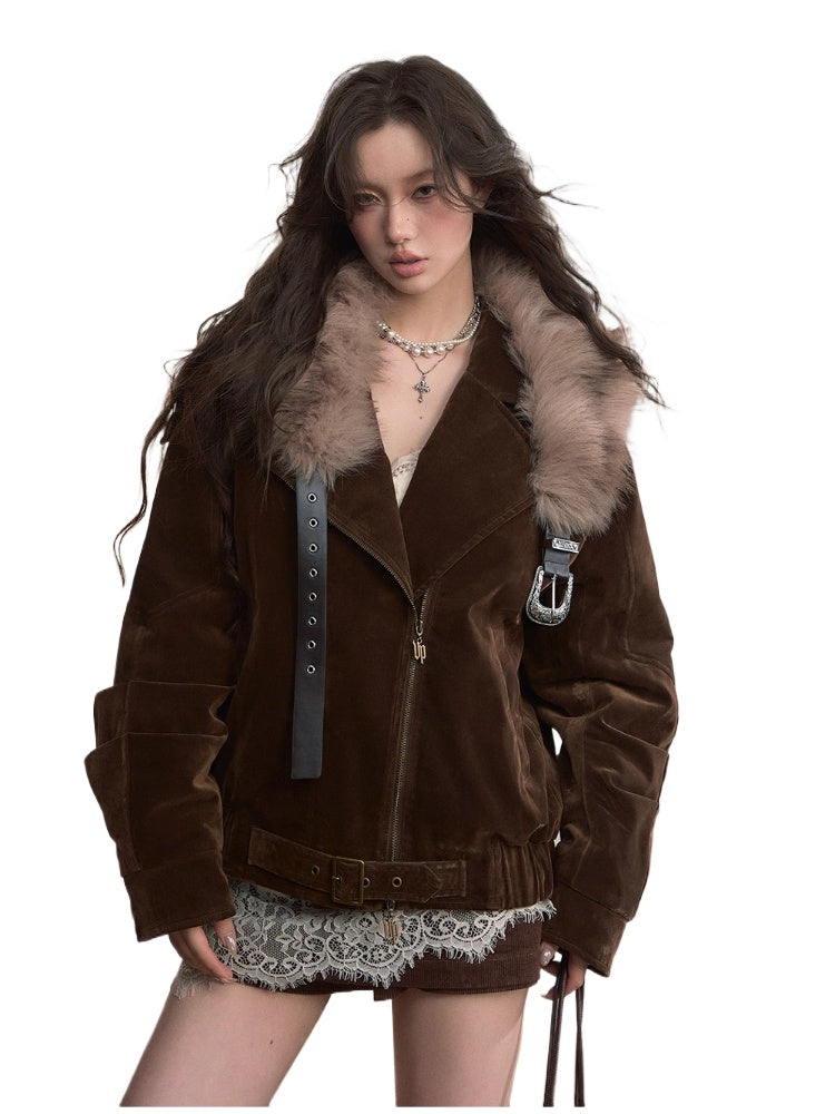 Vintage Loose Denim Down Jacket