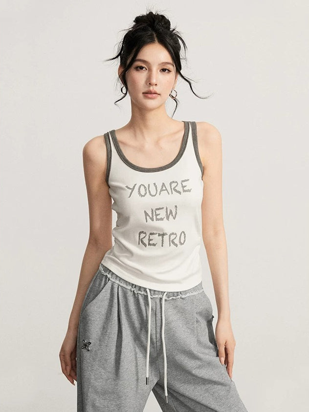 Contrast Letter Tank Top