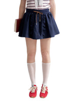 Ruffle Drawstring Mini Skirt