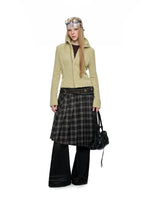 Asymmetric Pleated Midi Skirt