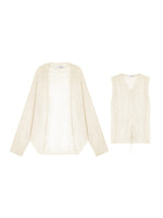Mohair Knit Cardigan Vest Set