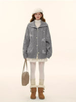 Embroidered Cable Knit Jacket