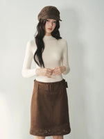 Pure Wool Mock Neck Knit Top