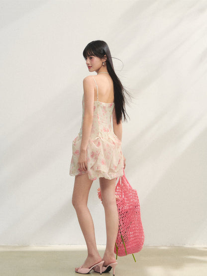 Three-Way Floral Spaghetti-Strap Dress