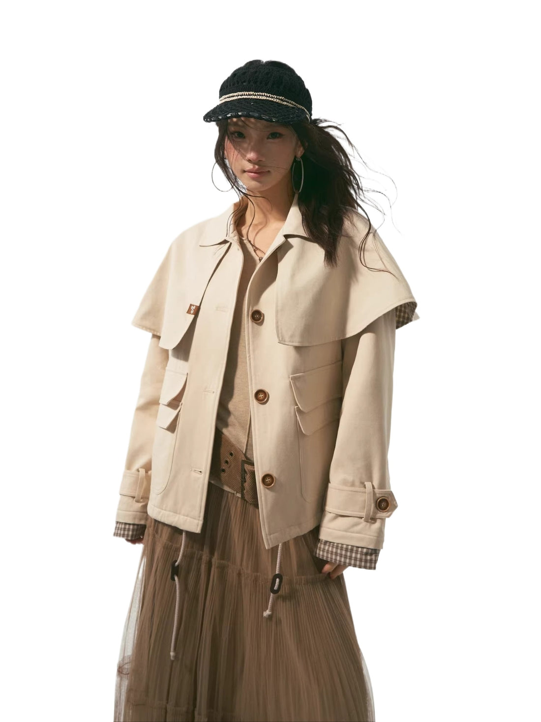 Detachable Cape Jacket