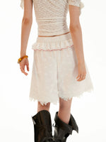 Lace Layered Wide Leg Shorts
