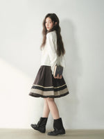 White Bow Lace A-Line Pullover Shirt