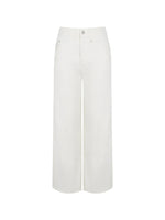 Washed Cotton Wide Leg Jeans