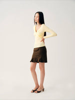 Yellow Cross Twist Knit Top