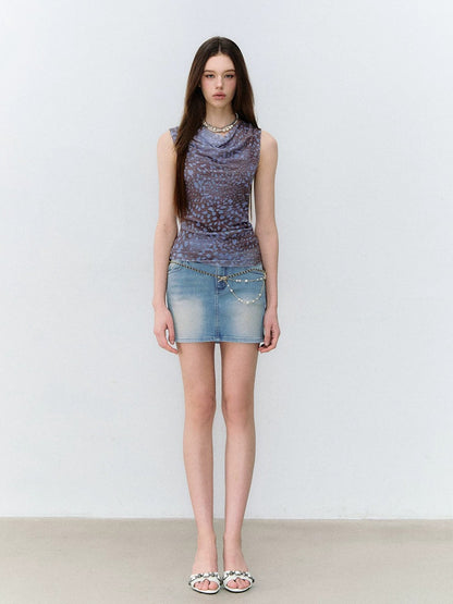 Cold Mist Mesh Drape Top