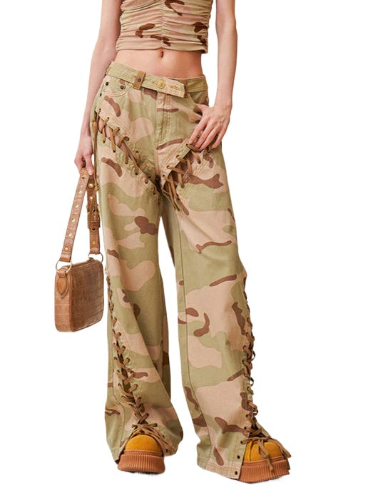 Ancient Myth Ink-splattered Drawstring Work Pants
