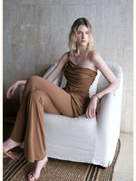 Lace Tie Top Flare Pants Set