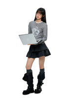 Striped Puff A-Line Mini Skirt