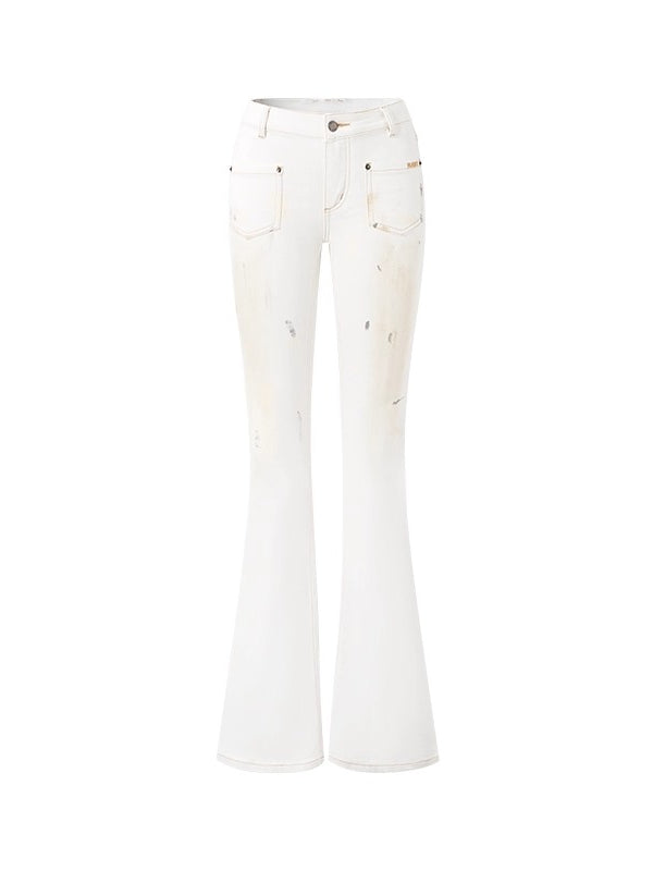 Polar Flare Stretch Denim Pants