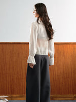 Lace Waist Wide-Leg Pants