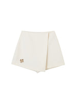 White & Black Floral Layered Shorts