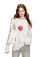 Apple Printed Bow Sequin T-Shirt