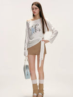 Contrast Waist Tie Skirt