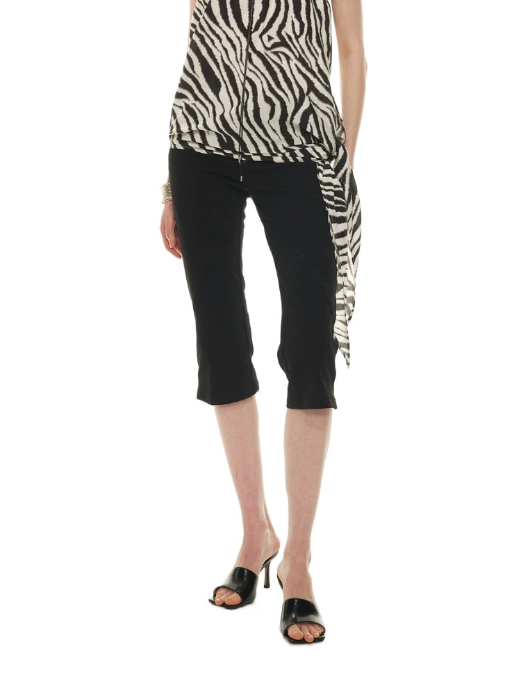 French Black Cropped Pants