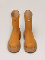 Compass Mode Leather Riding Boots Snow Mountain