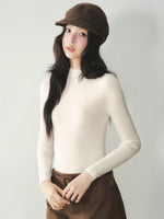 Pure Wool Mock Neck Knit Top