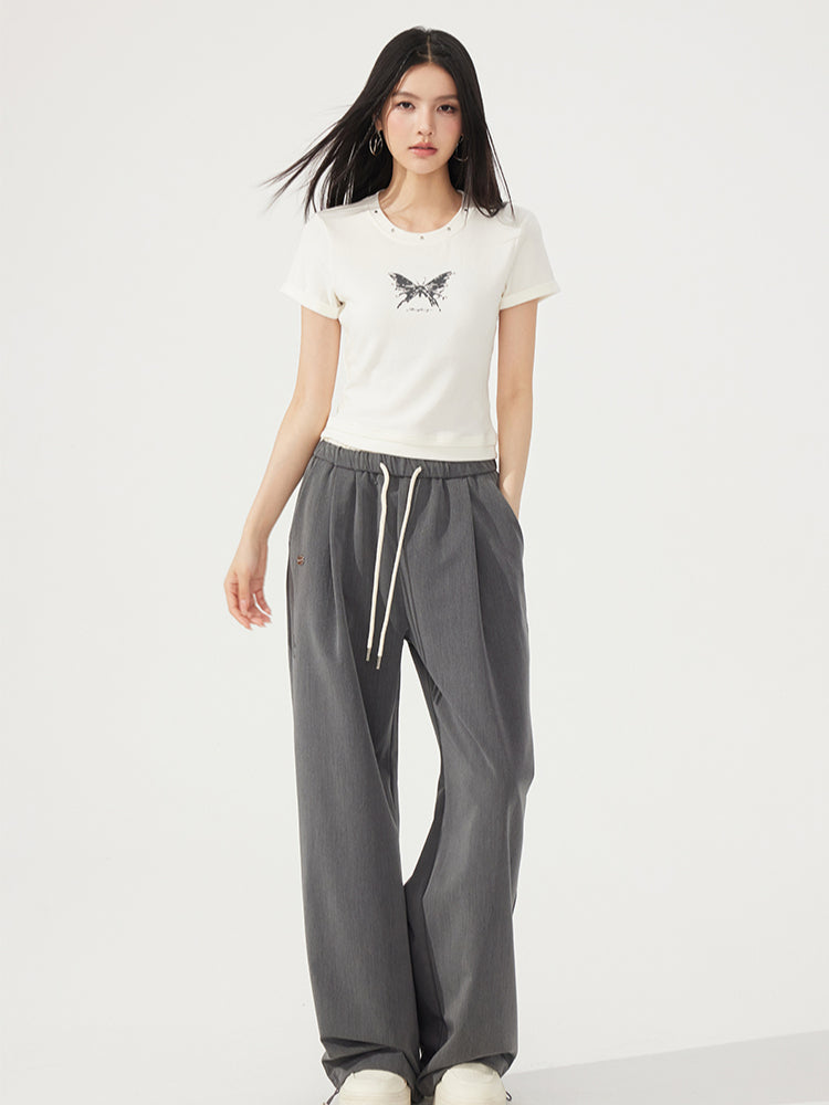 Fake Two-Piece Butterfly Slimming T-Shirt