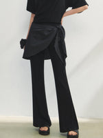Checkered Asymmetric Shoulder Short-Sleeve T-Shirt & Pants Set